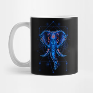 Illustration vector elephant head with sacred geometry Mug